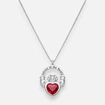 Collar Claddagh Circón Rubí