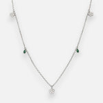 Collar Flores Hojas Circones Esmeralda