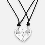 Collar Doble Amistad Corazón Partido Circones Best Friends