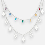 Collar Doble Triángulos 7 Chakras Cristales Hechos con Swarovski® Multicolor
