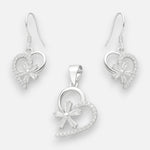 Conjunto Corazón Flor Circones Baguette