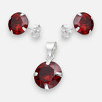 Conjunto Circón Granate 8 mm