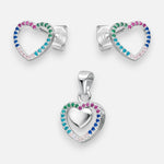 Conjunto Corazón Circones Multicolor