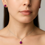 Conjunto Esfera Cristales Morado 6 mm