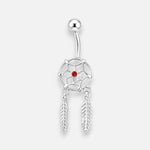 Piercing Ombligo Atrapasueños Circón Rubí