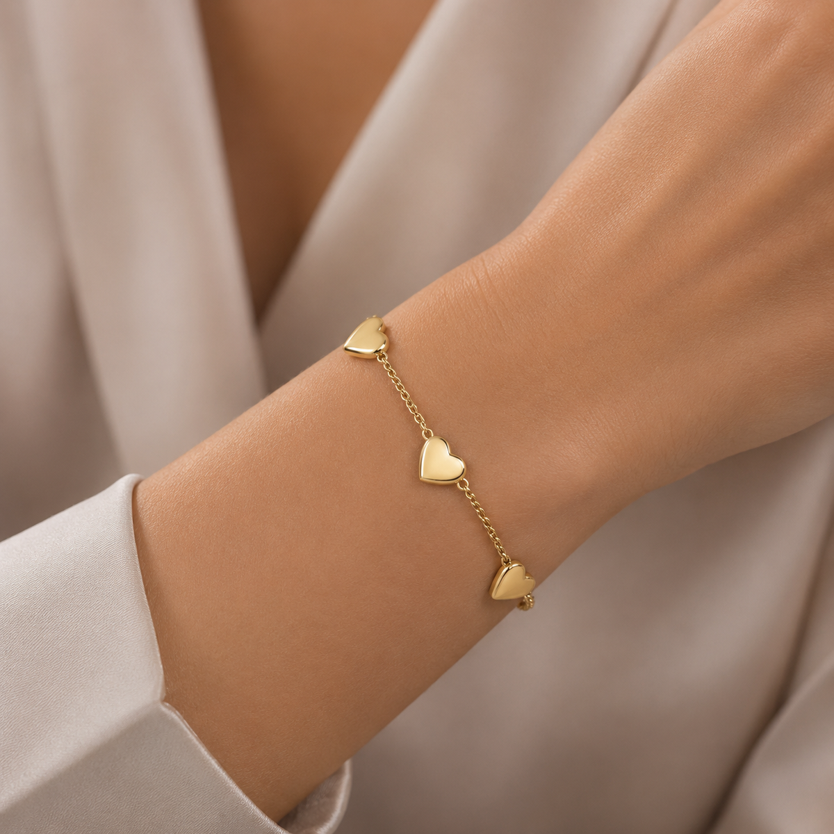 Pulsera Corazones Chunky