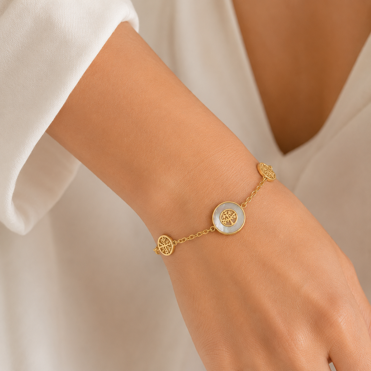 Pulsera Árbol de la Vida Nácar