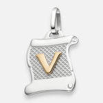 Colgante Pergamino Letra V en Oro