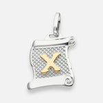 Colgante Pergamino Letra X en Oro