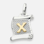 Colgante Pergamino Letra X en Oro
