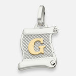 Colgante Pergamino Letra G en Oro