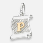 Colgante Pergamino Letra P en Oro
