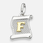 Colgante Pergamino Letra F en Oro