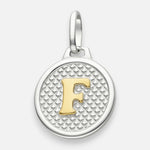 Colgante Circular Letra F en Oro