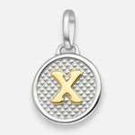 Colgante Circular Letra X en Oro