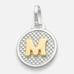 Colgante Circular Letra M en Oro