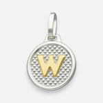 Colgante Circular Letra W en Oro