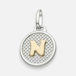 Colgante Circular Letra N en Oro