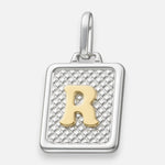 Colgante Rectangular Letra R en Oro