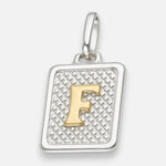 Colgante Rectangular Letra F en Oro
