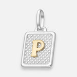 Colgante Rectangular Letra P en Oro
