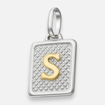 Colgante Rectangular Letra S en Oro