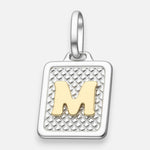 Colgante Rectangular Letra M en Oro