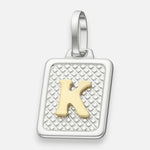 Colgante Rectangular Letra K en Oro