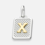 Colgante Rectangular Letra X en Oro