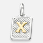 Colgante Rectangular Letra X en Oro