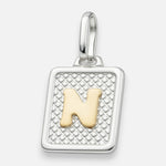 Colgante Rectangular Letra N en Oro