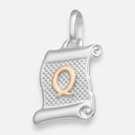 Colgante Pergamino Letra Q en Oro
