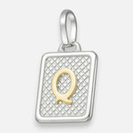 Colgante Rectangular Letra Q en Oro