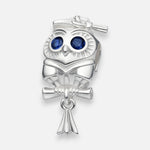 Colgante Charm Búho Graduación Circones Zafiro