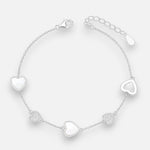 Pulsera Corazones Circones Nácar