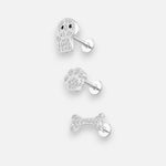 Set Piercing Flat Perrito Huesito Patita Circones