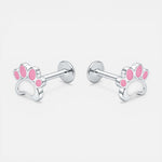 Piercing Flat Patita Esmaltado Rosa 6 mm