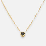 Collar Corazón Circón Ónix 5 mm