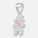Colgante Niña Corazón Circón Rosa Francia