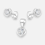 Conjunto Corazón Circón 6x6 mm