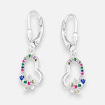 Aro Clip Corazón Flor Circones Multicolor