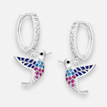 Argolla Huggie Colibrí Circones Multicolor 14 mm