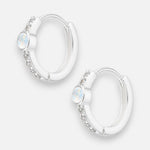 Argollas Huggie Piedra Luna Circones 15 mm