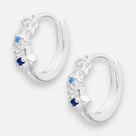 Argolla Huggie Estrellas Circones Zafiro 14 mm