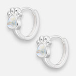 Argolla Huggie Patita Piedra Luna 12 mm