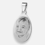 Colgante Placa Ovalada Pequeña con Fotograbado 21x14 mm