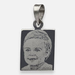 Colgante Placa Rectangular Pequeña con Fotograbado 17x14 mm
