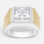 Anillo Sello Circón y Oro