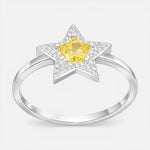 Anillo Estrella Circón Amarillo