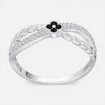Anillo Infinito Trébol Circones Ónix